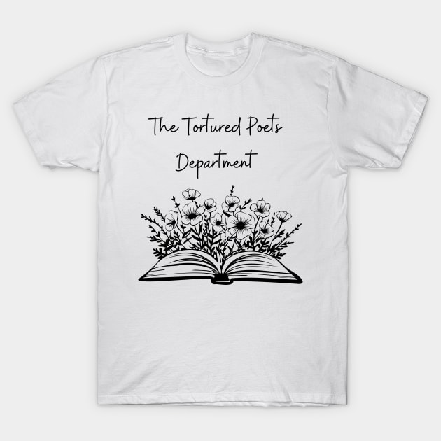 The Tortured Poets Department Open floral book design T-Shirt by kuallidesigns